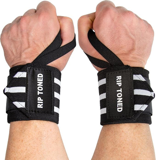 Rip Toned Wrist Wraps for Weightlifting – USPA & USAPL Approved – Stiff or Flex – 18" Gym Wrist Straps with Thumb Loop – Maximum Support for Men & Women