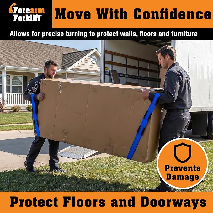 Forearm Forklift 2-Person Lifting and Moving Straps - Lift, Move and Carry Furniture, Appliances, Mattresses or Any Item up to 800 lbs. Safely and Easily Like a Pro, Ultramarine Blue Special Edition