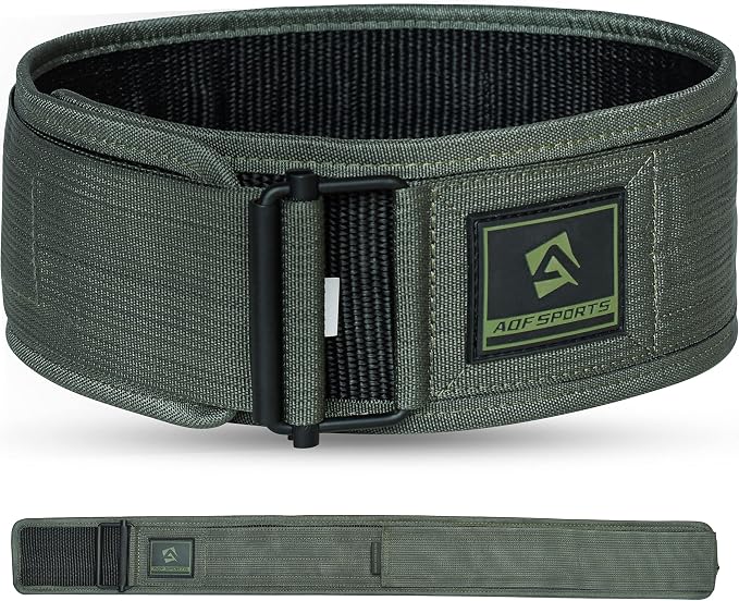 AQF Self-Locking Weight Lifting Belt, 4" Nylon Gym Support Belt