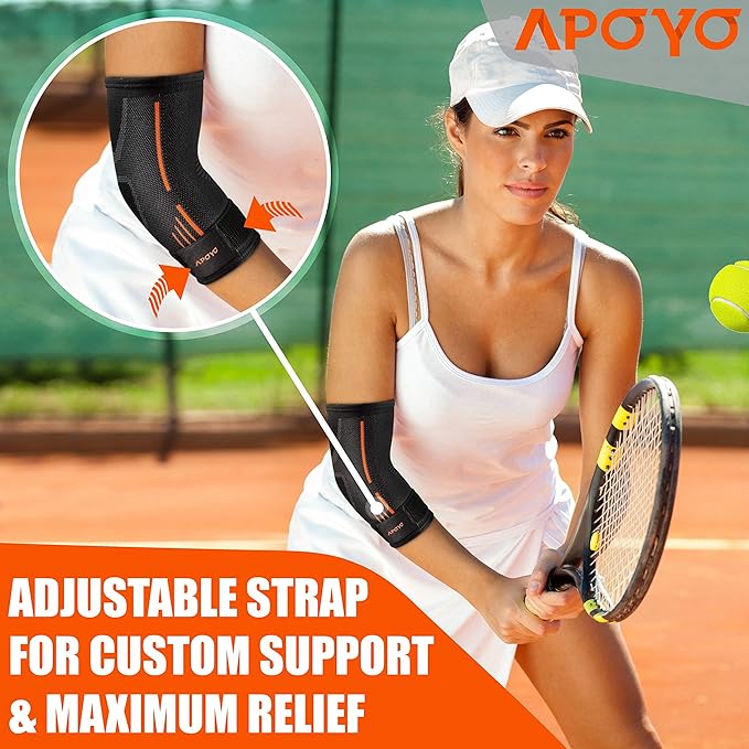 APOYO Tennis Elbow Brace for Women & Men, Workout and Everyday Use (XL) | Elbow Compression Sleeve for Arthritis, Tendonitis, Tennis Elbow & Golfers Elbow, Reduce Joint Pain During Fitness Activity