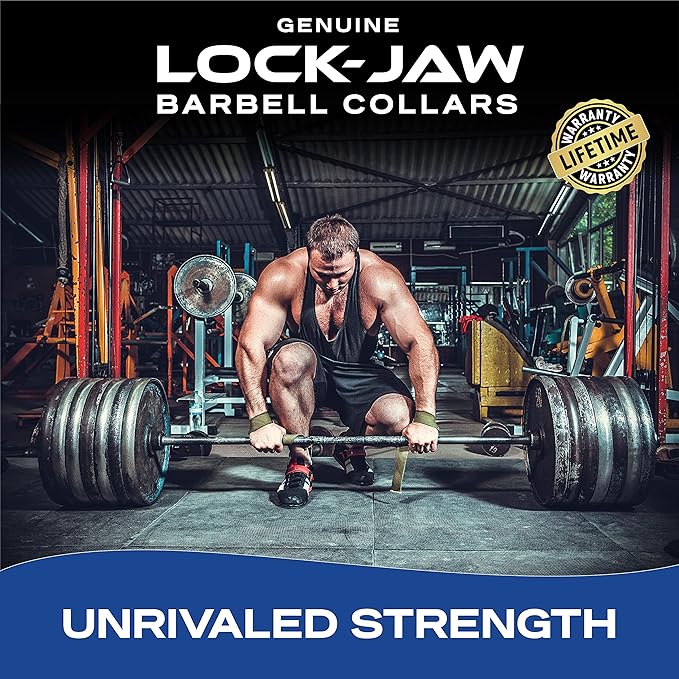 Lock-Jaw PRO 2 Barbell Collars with Magnets Barbell Clamps - 1 Pair Heavy Duty Bar Clamps for 2” & 50mm Olympic Bars – Secure Weight Bar Clamps for Strength Training & Home Gym Accessories