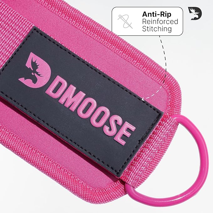 DMoose Ankle Strap for Cable Machine - One Size Fit with Premium Padding, Workout Kickback Ankle Cuffs, Ankle Bands for Working Out, Booty Workouts, Leg Extension, Hip Abductors & Lower Body Exercises