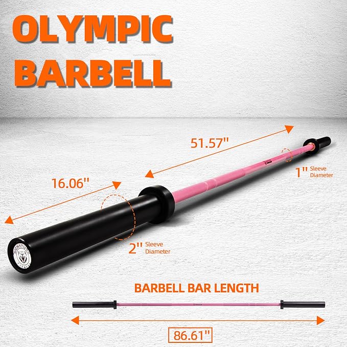Fitvids Olympic Cerakote Barbell for Home & Commercial Gyms, 190K PSI Tensile Strength Rated for up to 1500LB Capacity