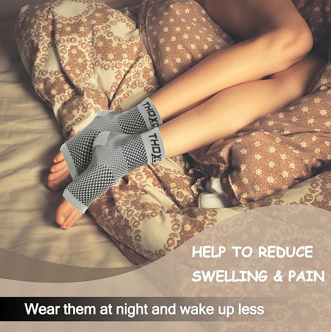 Compression Socks for Women & Men Open Toe (2 Pairs) - Best Ankle Compression Sleeve for Swelling, Achilles Tendonitis, Heel Pain & Plantar Fasciitis Relief, Gray, Large