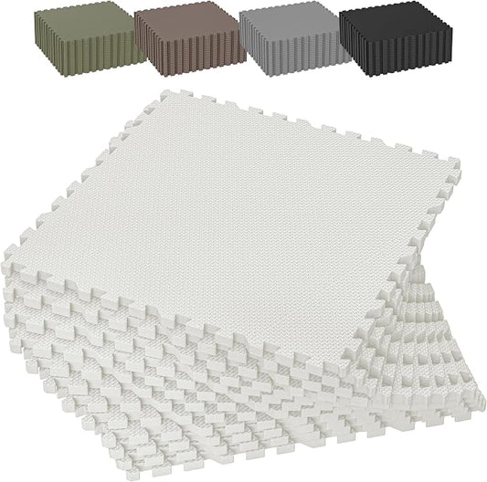 1/2" Thick 12 Pcs 48 Sq Ft EVA Foam Puzzle Exercise Mats, High-Density Interlocking Foam Floor Tiles for Home Gym, Gym Mat for Workout Equipment & Direct Exercise, Floor Padding for Kids