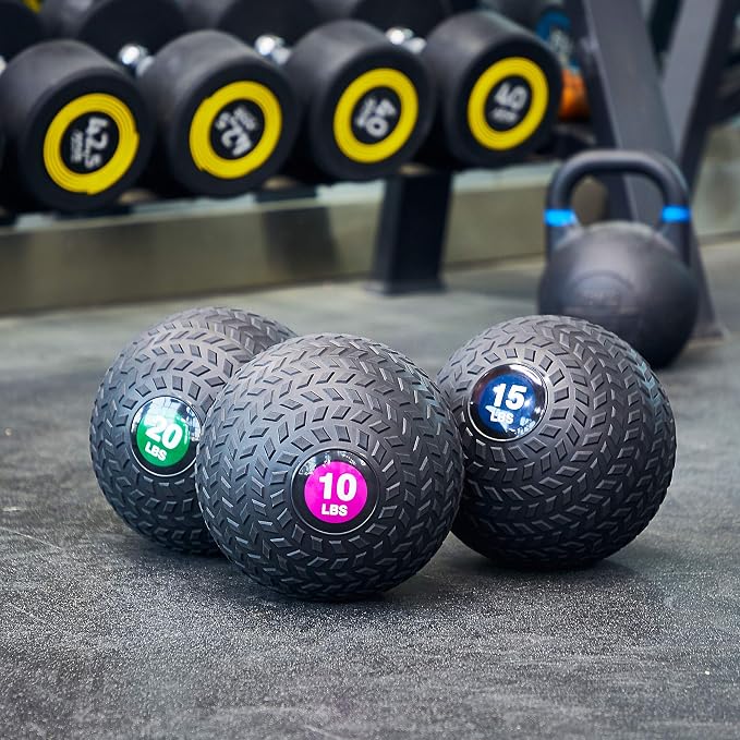 Fitvids Slam Medicine Wall Balls Workout Exercise Fitness Weighted Balls for Cross Training, Strength and Conditioning Exercises, Cardio and Core Workouts