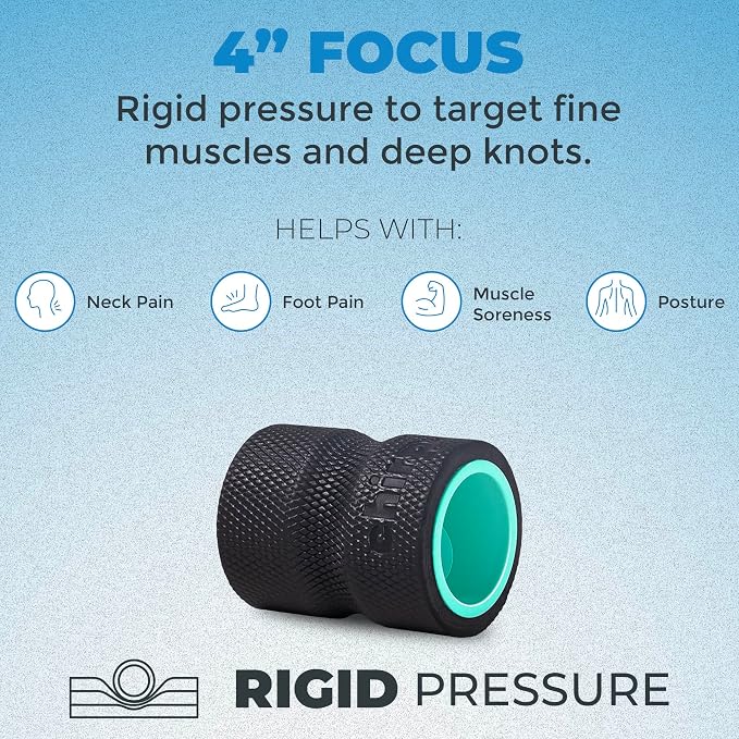 Chirp Wheel+ Foam Roller, Back & Neck Pain Relief, Mint 4-Inch | Focus Neck and Back Roller, Foam Roller for Tension Headaches, Trigger Point and Pressure Point Massage, 4 Inch