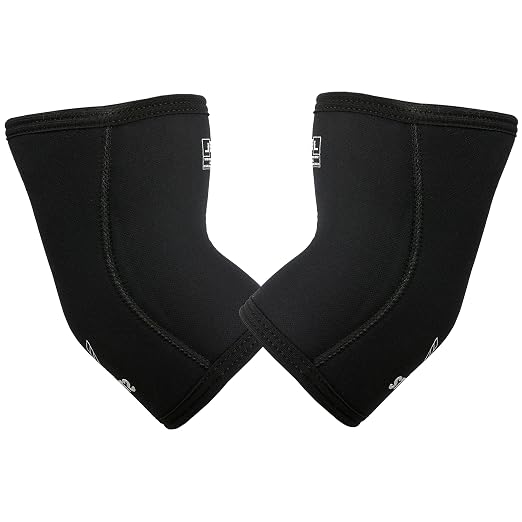 Stoic Elbow Sleeves for Powerlifting - 7mm + 5mm Thick Neoprene Sleeve for Bodybuilding, Weight Lifting Best for Squats, Cross Training, Strongman Professional Quality & Ultra Heavy Duty (Pair)