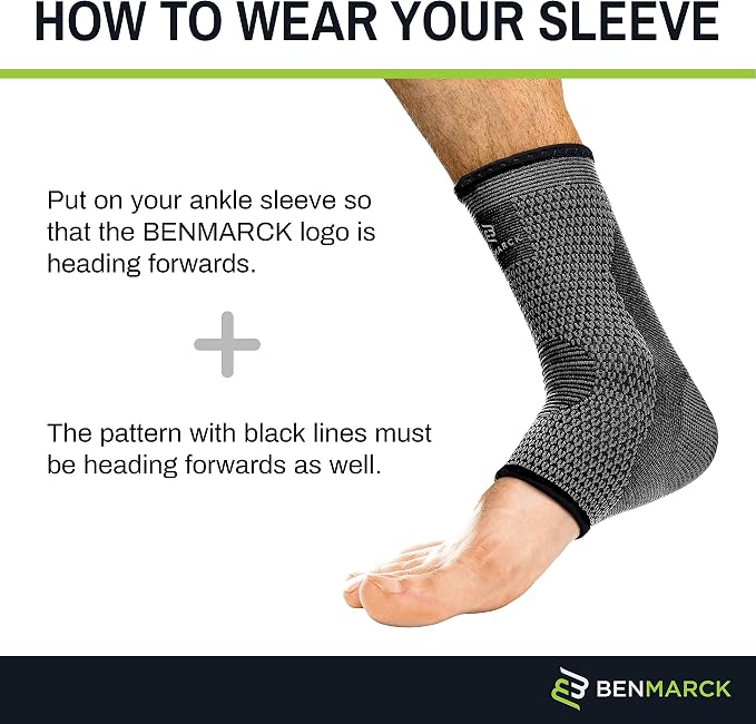 Benmarck Achilles Tendon Support Brace, Plantar Fasciitis Sock, Ankle Compression Sleeve For Running, Tendonitis and Flat Feet Relief