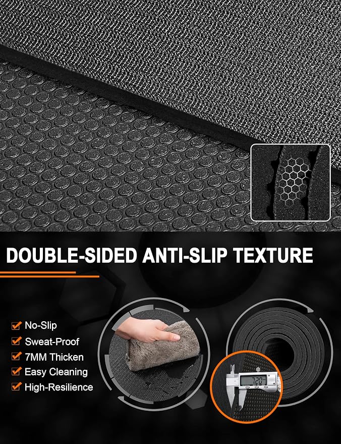 Large Exercise Mat 8'x5'|12'x6'|6'x4'|6'x2' Workout Mat for Home Gym Mats Exercise Heavy Duty Gym Flooring Fitness Mat Large Yoga Mat Cardio Mat for Weightlifting, Jump Rope, MMA, Shoe-Friendly
