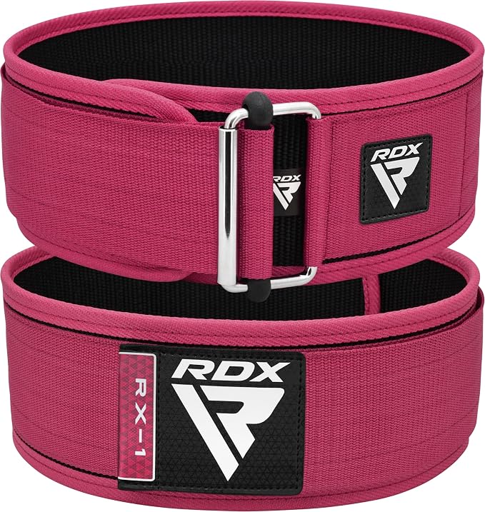 RDX Women Weight Lifting Belt 4” Adjustable Back Lumbar Support Bodybuilding, Powerlifting Strength Training Core Exercise Fitness Workout Squats Deadlifts,Ladies Home Gym Equipment