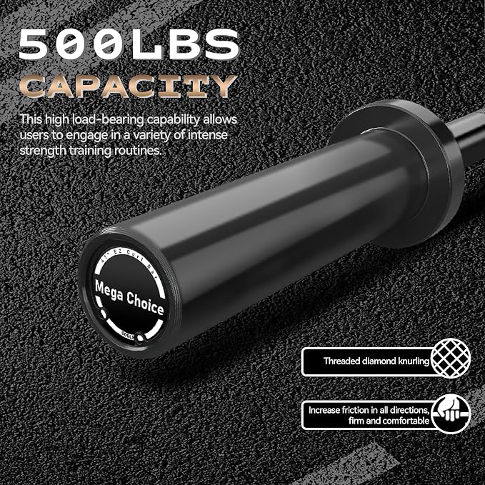 7FT/4 ft Home Gym Barbell Bar – 700LB/1500LB/500LB Capacity, Anti-Slip Knurling, Solid Steel, for Weightlifting, Strength Training