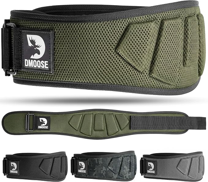 DMoose Fitness Weight Lifting Belt for Squats, Deadlift & Intense Workout - 6" Adjustable Fit Auto Lock Weightlifting Belt for Men & Women - Neoprene Gym Belts for Stability & Lumbar Back Support
