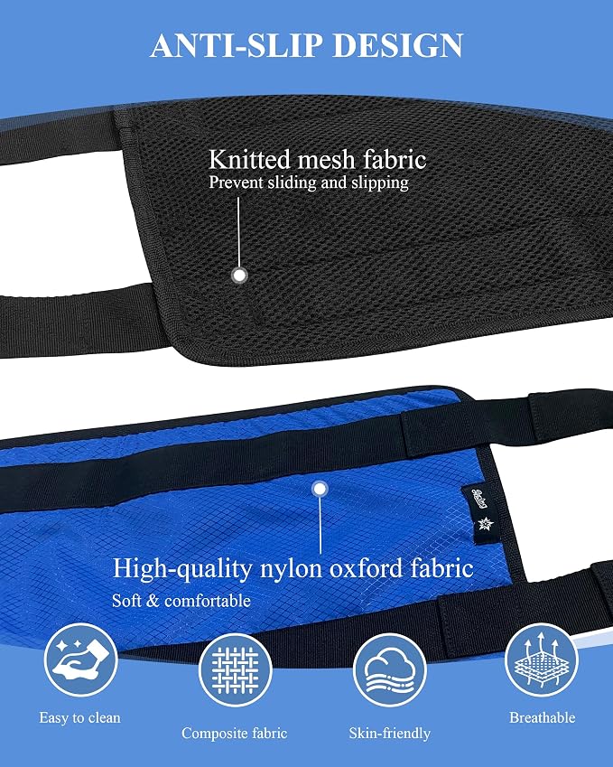 Transfer Sling Lift Assist Gait Belt for Seniors and Disabled | Lifting Strap, Blue Mobility Aid, Home Hospital Nursing Care, Caregiver-assisted Transfers