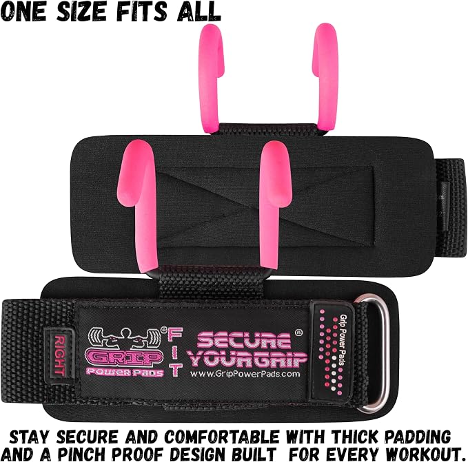 Weight Lifting Rod Hooks Heavy Duty Wrist Wraps Power Weight Lifting Training Gym Grips Straps Set of 2