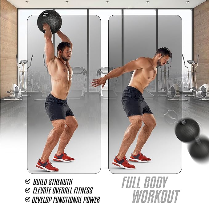 Yes4All Slam Balls, 10-40lb Weighted Ball Weight, Durable PVC Sand Filled Workout Dynamic Slam Ball for Core Strengthen