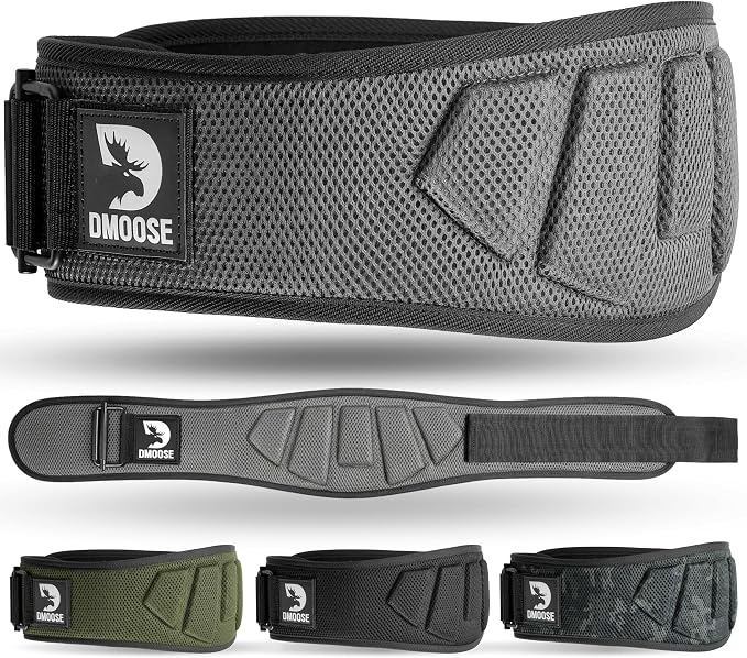 DMoose Fitness Weight Lifting Belt for Squats, Deadlift & Intense Workout - 6" Adjustable Fit Auto Lock Weightlifting Belt for Men & Women - Neoprene Gym Belts for Stability & Lumbar Back Support