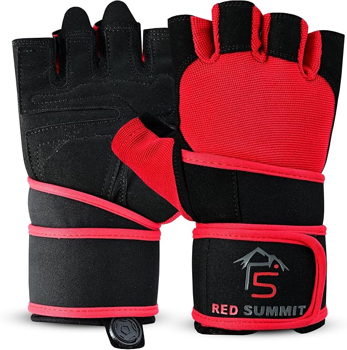 Weight Lifting Gym Gloves for Men & Women, Workout Exercise Gloves with Wrist Support & Anti-Slip Palm for Hanging, Rowing, Pullups, Bodybuilding, Powerlifting & Calisthenics