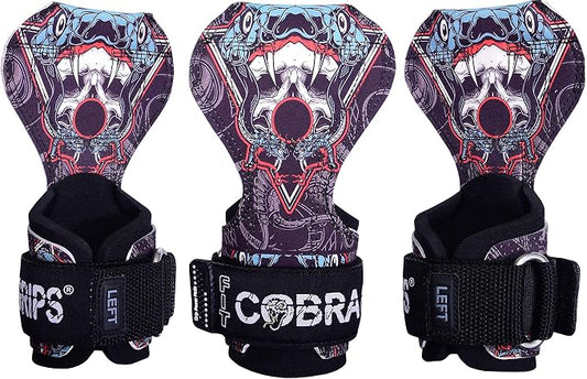 Cobra Grips Weight Lifting Gloves with Adjustable Neoprene Padded Wrist Wraps - Heavy Duty Alternative to Power Lifting Hooks for Deadlifts
