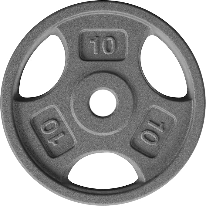 Yes4All Standard 1-Inch Grip Weight Plates, Cast Iron with Multiple Sizes from 2.5 lb to 35 lb for Strength Training, Weightlifting & Muscle Toning