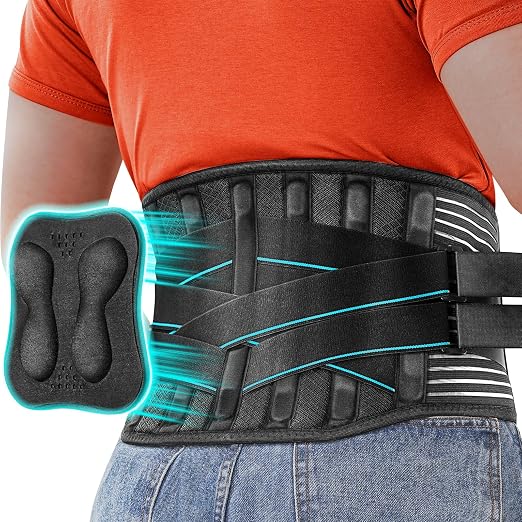 Plus Size 4XL/5XL Back Brace for Men Women with 9X Strong Support Stays, Idea for Long Time Standing & Sitting Jobs, Durable Back Support Belt with 3D Lumbar Pad for Sciatica, Herniated Disc