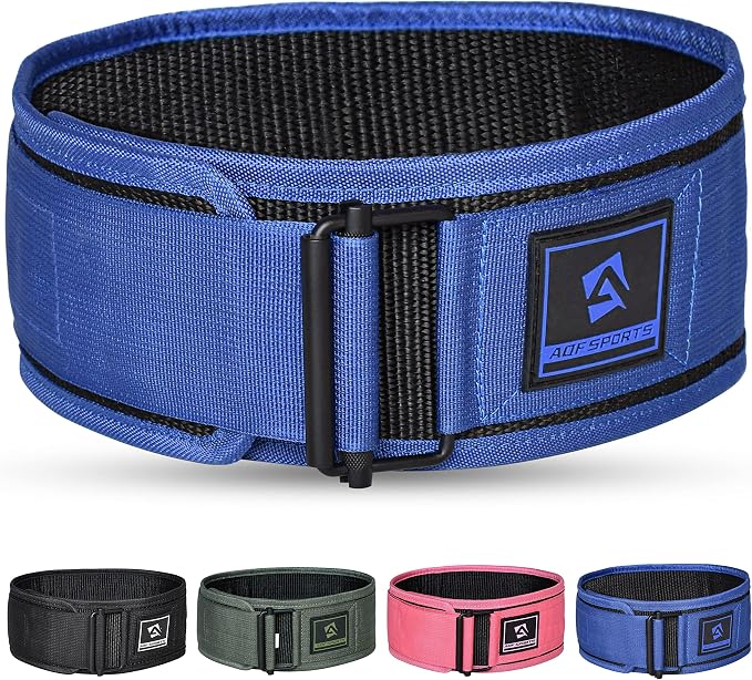AQF Self-Locking Weight Lifting Belt, 4" Nylon Gym Support Belt