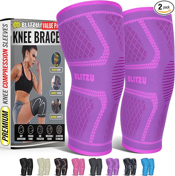Knee Brace Men & Women, Knee Compression Sleeve Support Wrap Tendonitis XL | 2 Pack, Joint & Patella Stabilization, Arthritis Pain Relief, Meniscus Tear, ACL Injury Recovery, Running, Sports, Workout