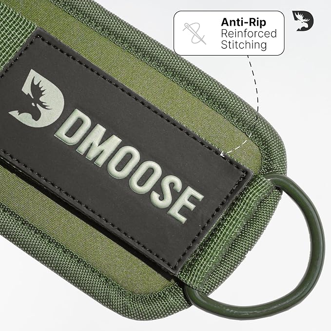 DMoose Ankle Strap for Cable Machine - One Size Fit with Premium Padding, Workout Kickback Ankle Cuffs, Ankle Bands for Working Out, Booty Workouts, Leg Extension, Hip Abductors & Lower Body Exercises