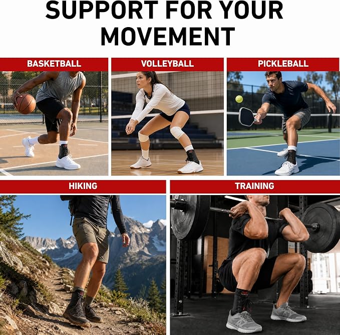 McDavid Adjustable Ankle Brace for Women Men, Sprained Ankle Support, Achilles Tendon Support, Injury Recovery, Lace Up Ankle Stabilizer Wrap for Running, Basketball, Volleyball, Soccer, Sports