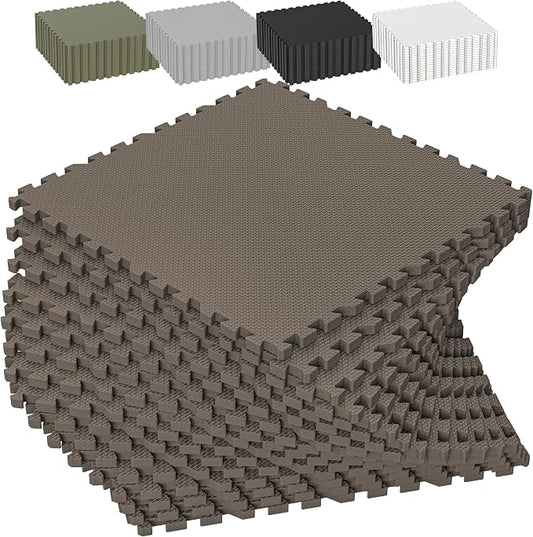 1/2" Thick 16 Pcs 64 Sq Ft EVA Foam Puzzle Exercise Mats, High-Density Interlocking Foam Floor Tiles for Home Gym, Gym Mat for Workout Equipment & Direct Exercise, Floor Padding for Kids