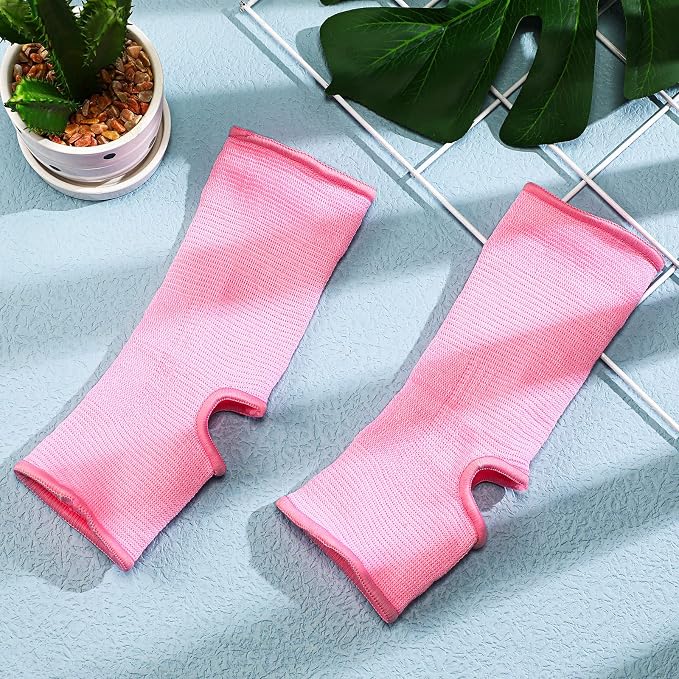 Haysandy 4 Pieces/ 2 Pair Kids Ankle Support Brace Elastic Kids Compression Socks Knitted Ankle Sleeve for Jogging Running Fitness(Pink,10-15 Years)