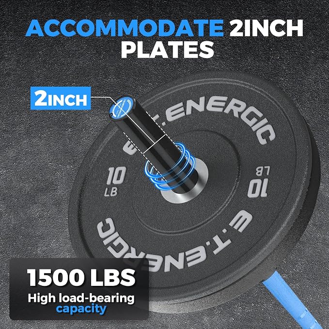 7FT Alloy Steel Olympic Barbell, 1500LB 45LB | 28mm knurled grip bar with needle bearings, chrome finish, 2-inch plate fit, and 1500LB capacity for heavy lifts