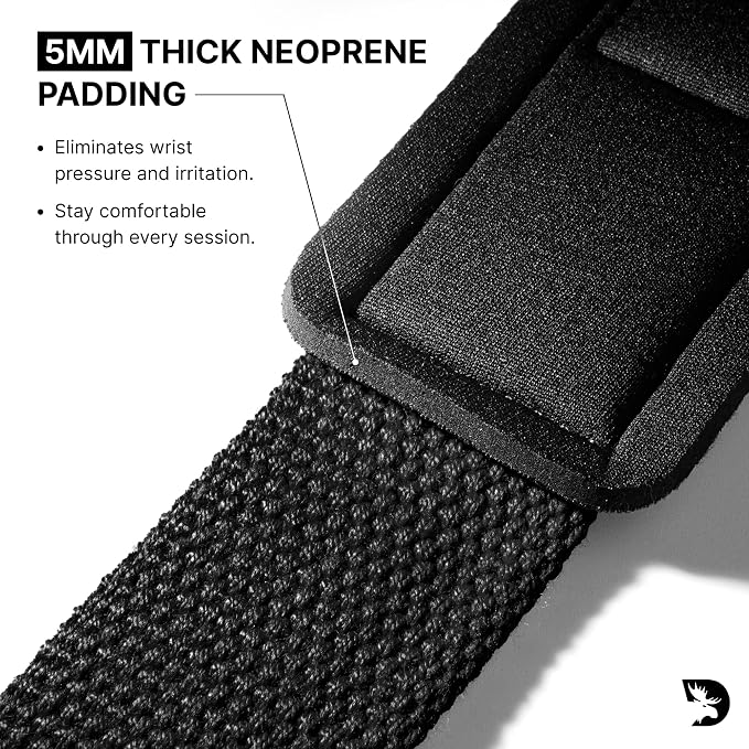DMoose Fitness Lifting Straps 24" (Pair) - 5mm Padded Durable Wrist Straps for Weightlifting & Powerlifting - Cotton Lifting Strap with Silicone Grip for Men & Women - Deadlift Strap for Gym Workout