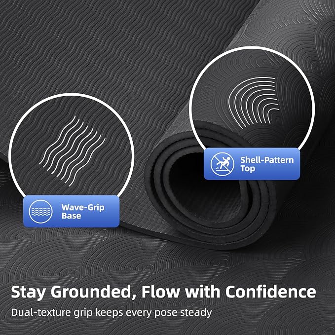 Extra Large Yoga Mat – 72"x48" or 78"x57", 1/4"–1/2" Thick Mat for Women & Men, TPE Non-Slip Pilates Mat for Home Gym, Yoga, Stretching, Meditation