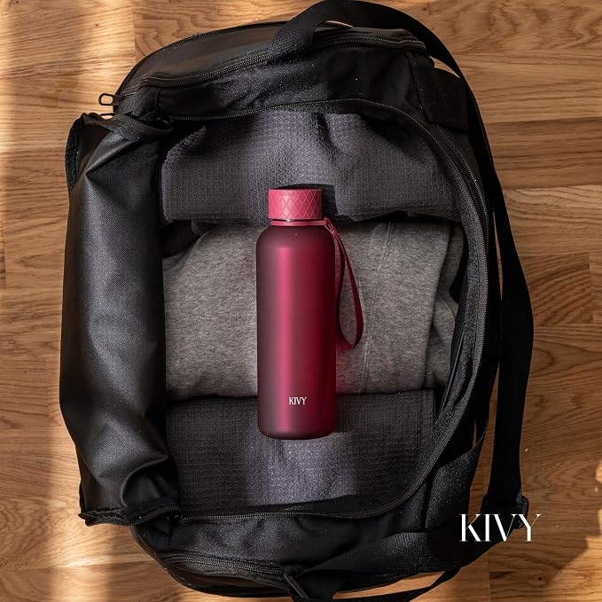 KIVY Slim Water Bottle 22oz [Lightweight & Shatterproof] - Small Drinking Waterbottle - Tritan Bottle Without Straw for School, Sport & Travel - Drinking Bottle Dishwasher Safe, BPA Free