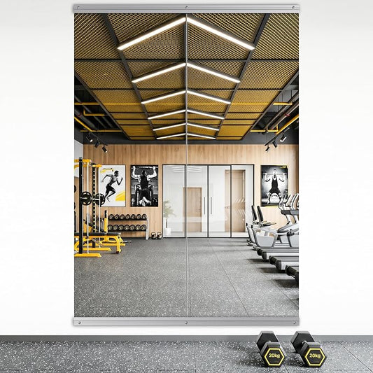 67X24 2Pack Large Home Gym Mirror, Frameless Tempered Glass Dance Wall Mounted Mirror for Home, Yoga, Dancing, Studio, Living Room | Frameless | Tempered Glass | Large Workout Mirrors for Home Gym, Dance Studio, Yoga Room, Garage Gym