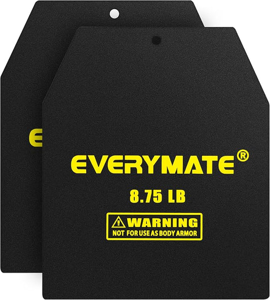 EVERYMATE Tactical Weighted Vest Plates – 3.75/5.75/8.75/14.5/19.75LB Pairs – Insert Weighted Vest Plates- Contoured Ergonomic Fit – WODs, Strength Training, Running, Weight Plates for Vest