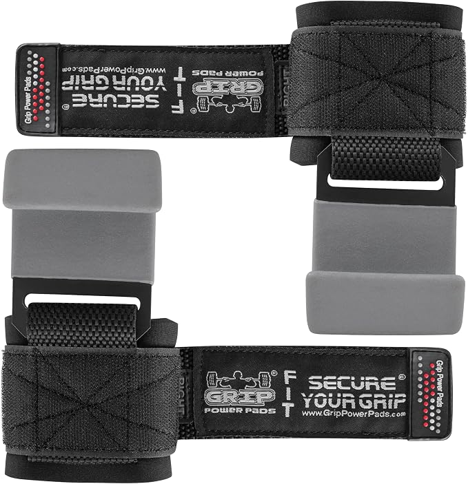 Weight Lifting Rod Hooks Heavy Duty Wrist Wraps Power Weight Lifting Training Gym Grips Straps Set of 2