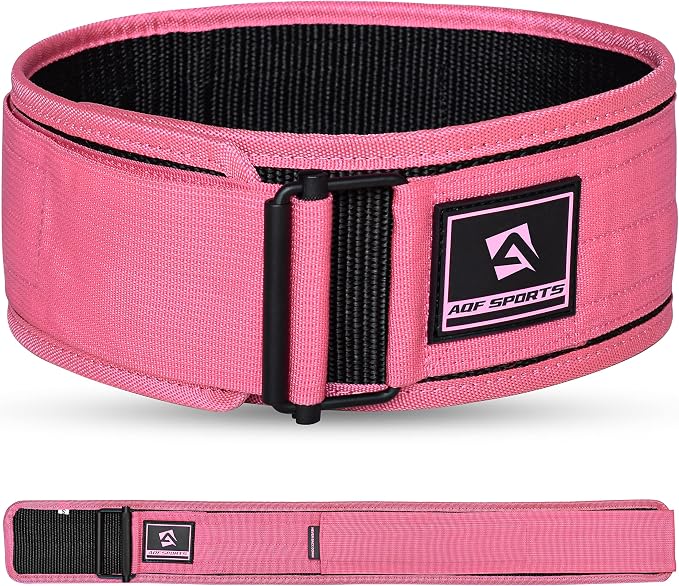 AQF Self-Locking Weight Lifting Belt, 4" Nylon Gym Support Belt