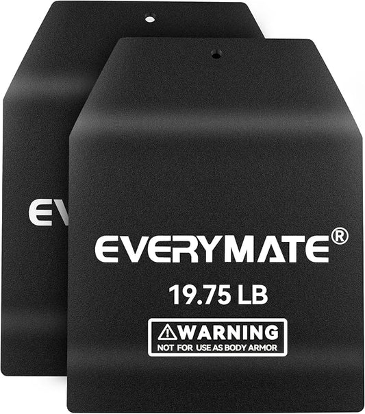 EVERYMATE Tactical Weighted Vest Plates – 3.75/5.75/8.75/14.5/19.75LB Pairs – Insert Weighted Vest Plates- Contoured Ergonomic Fit – WODs, Strength Training, Running, Weight Plates for Vest