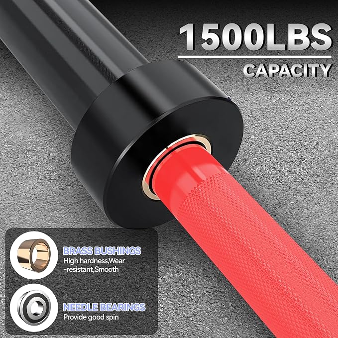 7FT/4 ft Home Gym Barbell Bar – 700LB/1500LB/500LB Capacity, Anti-Slip Knurling, Solid Steel, for Weightlifting, Strength Training