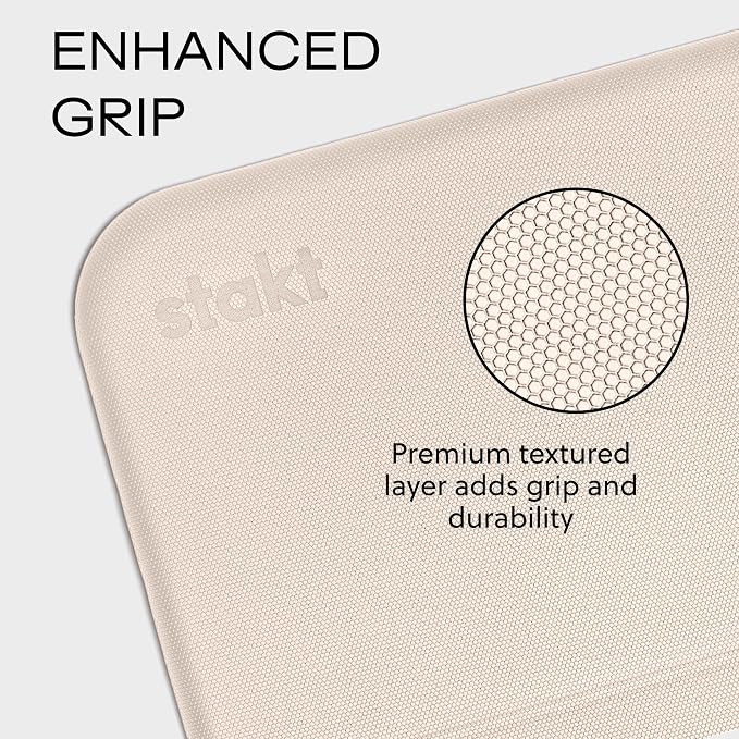 Stakt Foldable Yoga Mat Pro - Non Slip 2 in 1 Fitness Exercise Mat | Premium textured grip, 12 mm thick, folding design, EVA foam blend, supports Pilates, barre, and strength training
