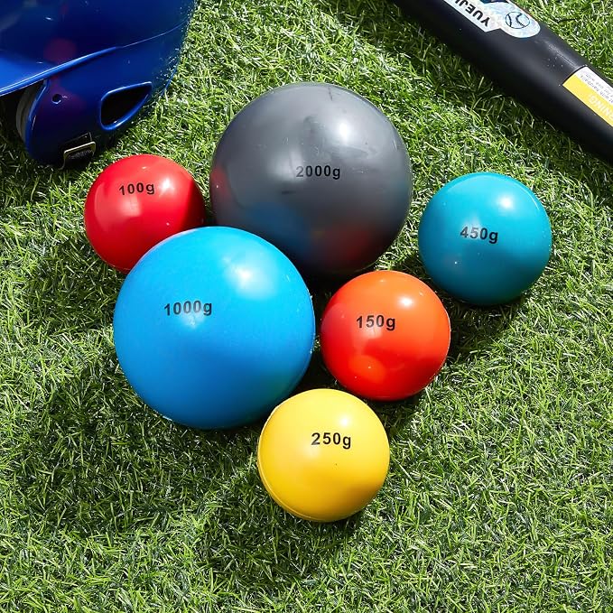 Hungdao 6 Pcs Weighted Plyo Training Balls Variable Plyo Weighted Balls Practice Weighted Baseball Weighted Ball Set for Throwing Pitching Power Improving Accessories, 6 Colors