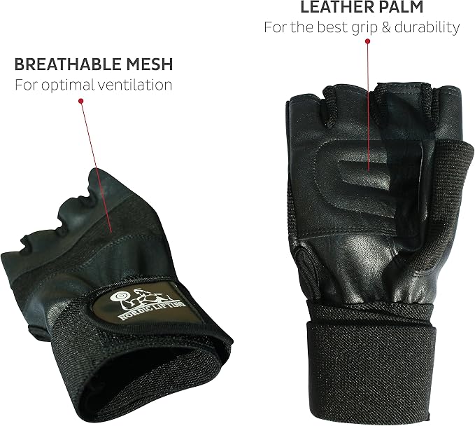 Nordic Lifting Workout Gloves, Weight Lifting Gym Gloves w/Wrist Support