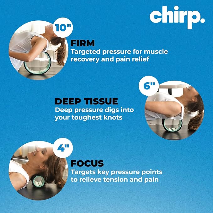 Chirp Wheel+ Foam Roller 3-Pack, Back & Neck Pain Relief, Mint | Back Roller Wheel Set, Foam Roller for Back Pain, Spine Decompression, 4/6/10 in, Neck and Muscle Recovery