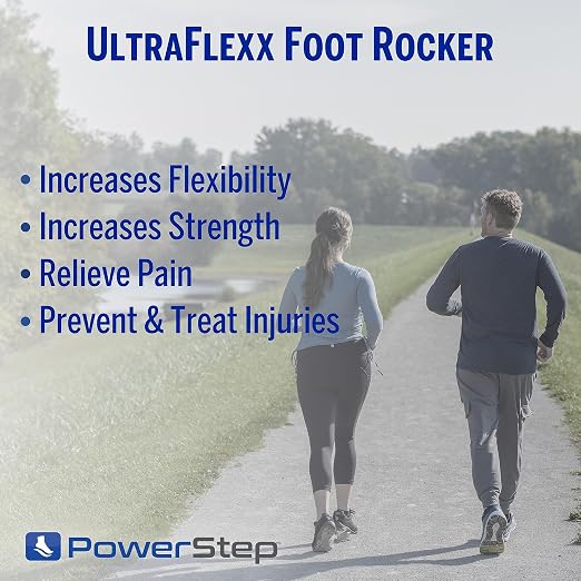 PowerStep UltraFlexx Foot Rocker, Foot and Calf Stretching, Pain Relief for Plantar Fasciitis, Achilles Tendonitis, Shin Splints, Increased Flexibility & Strength