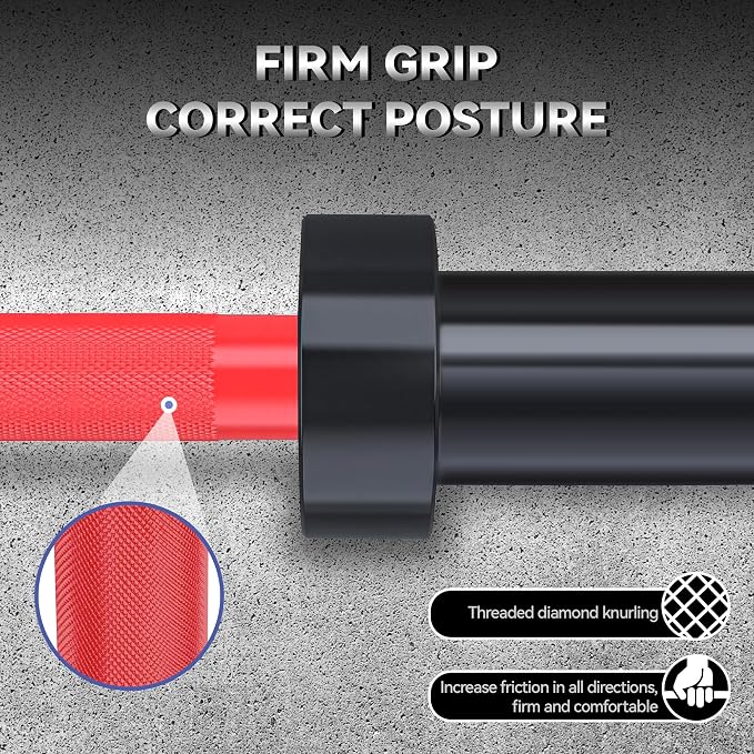 Garvee 7 FT Olympic Barbell 45LB, 1500LB Capacity | Built for squats, deadlifts and powerlifting with secure grip and smooth sleeve rotation for home or commercial gyms.