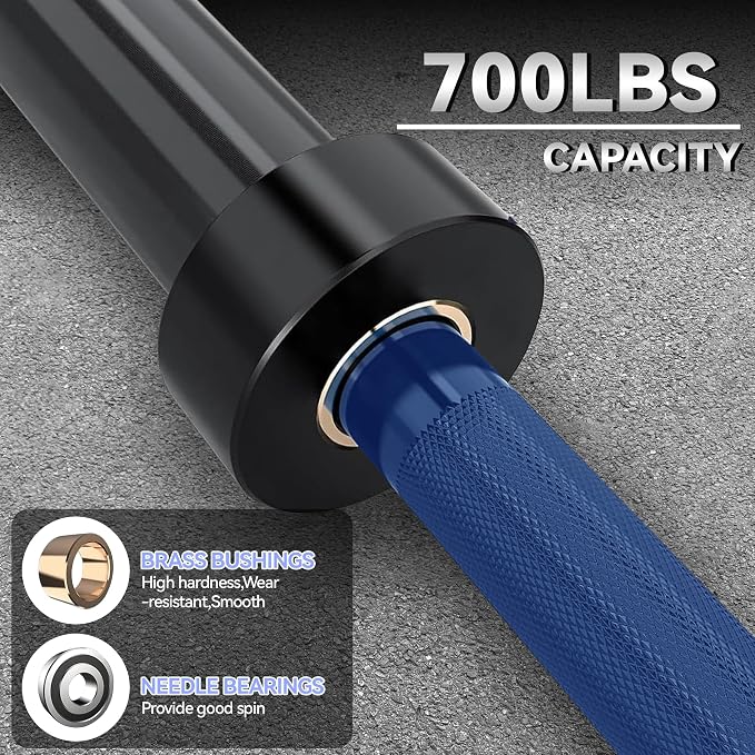 7FT/4 ft Home Gym Barbell Bar – 700LB/1500LB/500LB Capacity, Anti-Slip Knurling, Solid Steel, for Weightlifting, Strength Training