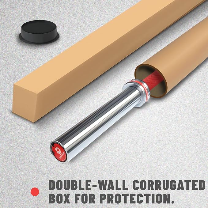 7ft Olympic Barbell 28mm 45lb – 500/700/1000LB Bar for Home Gym | Ceramic coated steel. Smooth spinning sleeves. Fits 2" plates. For snatch, clean and jerk, squats, deadlifts, bench press.