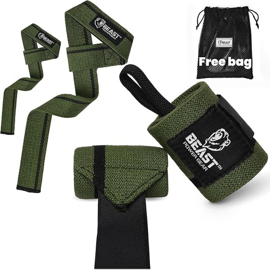 Improved Lifting Support & Stability - Gym Wrist Wraps for Weightlifting 14" Premium Quality Hand Wraps with Thumb Loop - Weight Lifting Wrist Wraps for Pain & Support